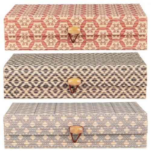 3 ass esker bambus firkantet mønstret