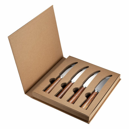 Biffkniv Hudson rustfritt stål Akasia håndtak4 stk i pk