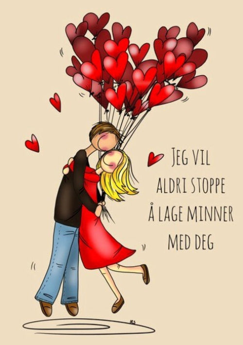 Lykketegning Bryllup - Kort Beige