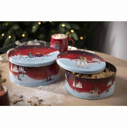 Lykketegning Christmas Boxes Oppbevaringsboks s / 2 rød