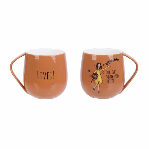 Lykketegning Livet - Krus Brunt