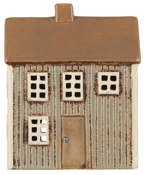 Lyshus Visby Beige med brun dør