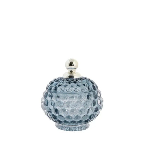 Miya Jar Blue glass krukke kuleformet