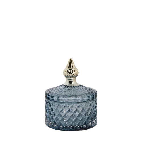 Miya Jar Blue glasskrukke sylinderformet