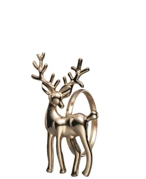 Serviettringer reinsdyrhode 4 stk gull