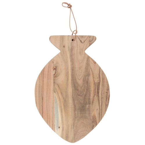 Skjærebrett m / lærsnor rund fisk