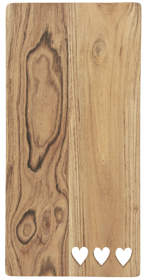 Skjærebrett m / utskjærte hjerter akacietre