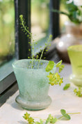 Load image into Gallery viewer, Vase munnblåst m / bobler turkis