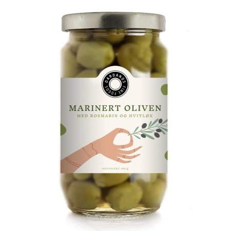 Marinert oliven med rosmarin og hvitløk 300 g