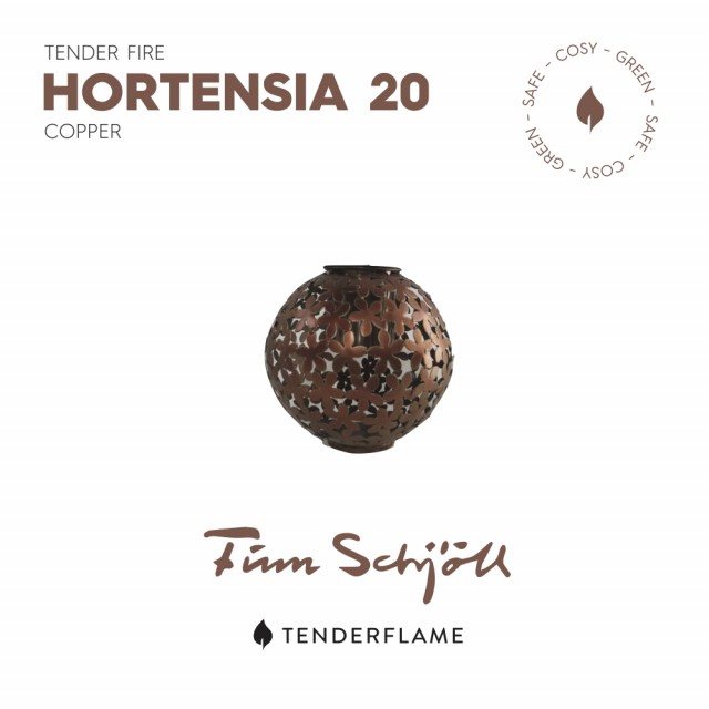 Hortensia 20 Metall Antique Copper Finn Schjøll fra Tenderflame