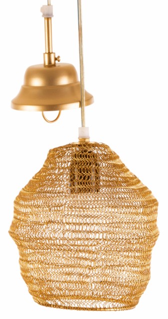Lampe metalltråd avlang gull 18 x 20 cm