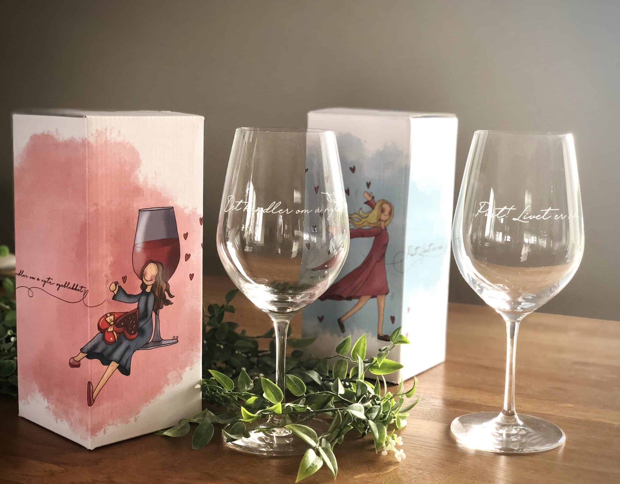 Vinglass som vertinnegave