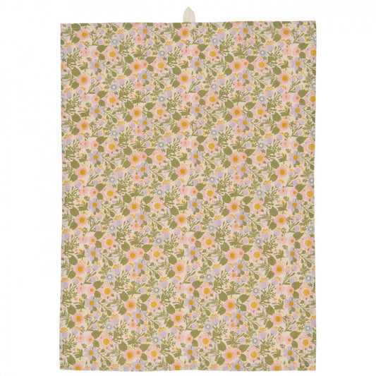 Kjøkkenhåndkle Signe m / multifargede store blomster