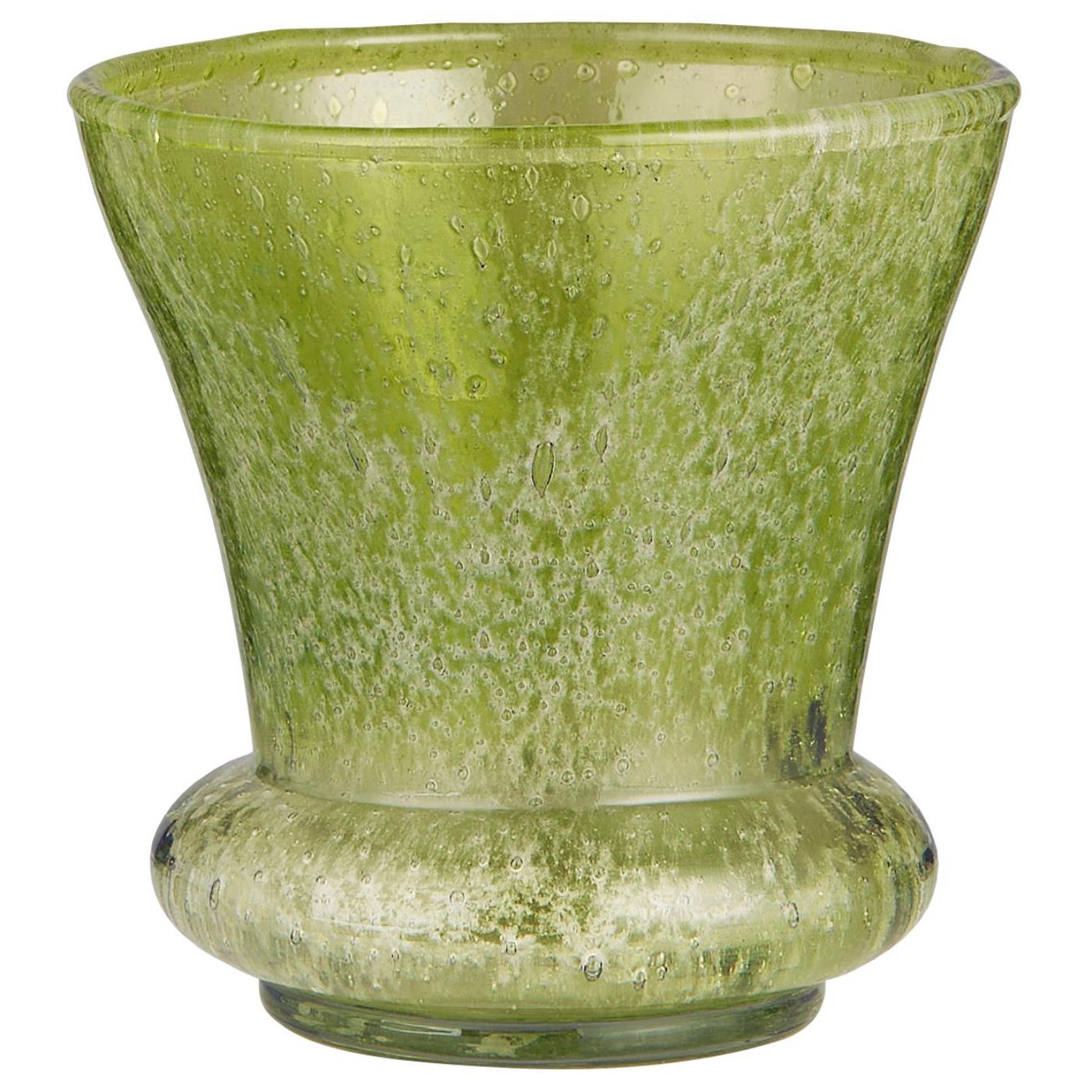 Vase munnblåst m / bobler grønn