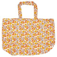 Load image into Gallery viewer, Strandveske Quilt naturfarget m / grå, gule og orange vinranker
