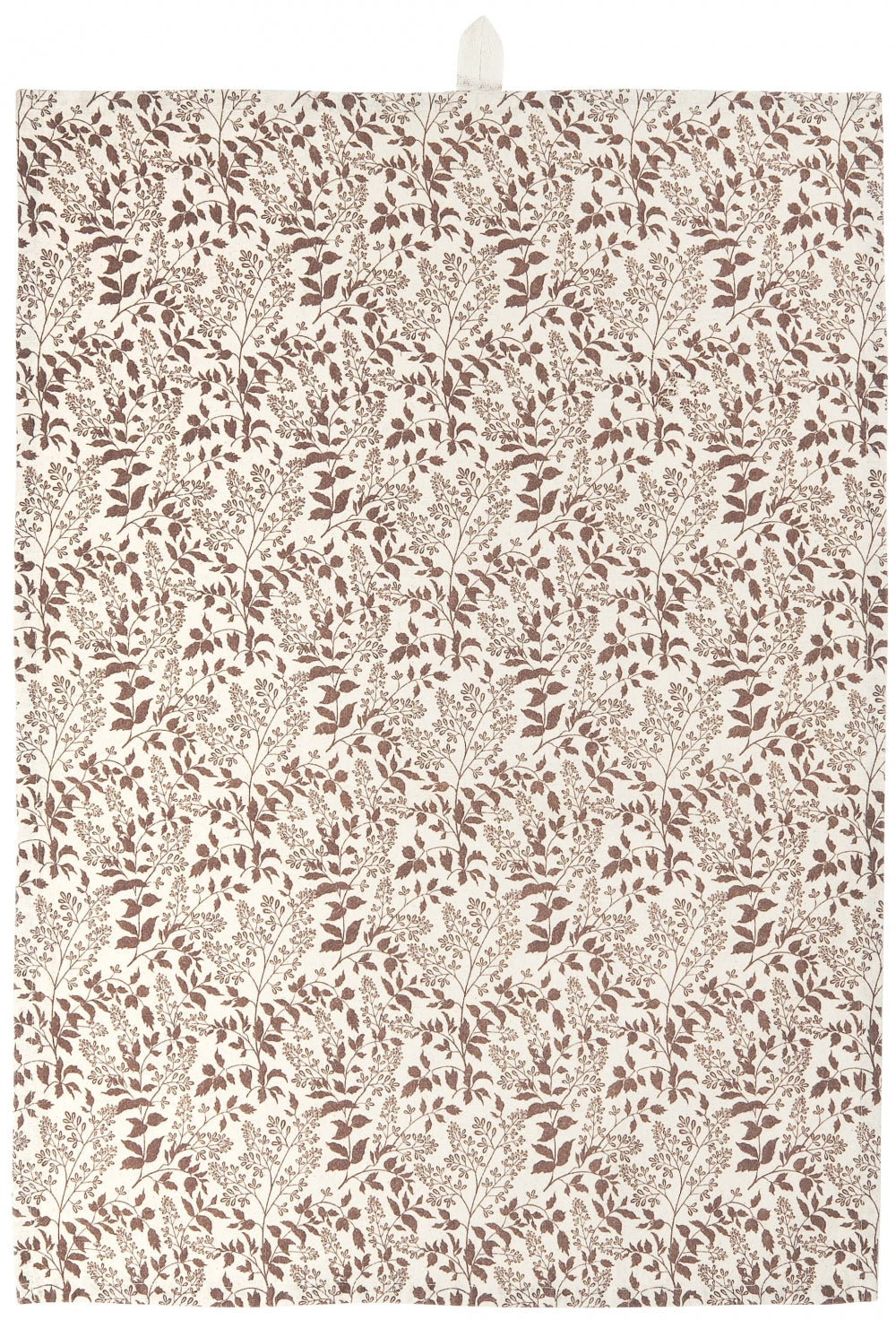 Kjøkkenhåndkle Emilia natur m / milky brown løvmønster