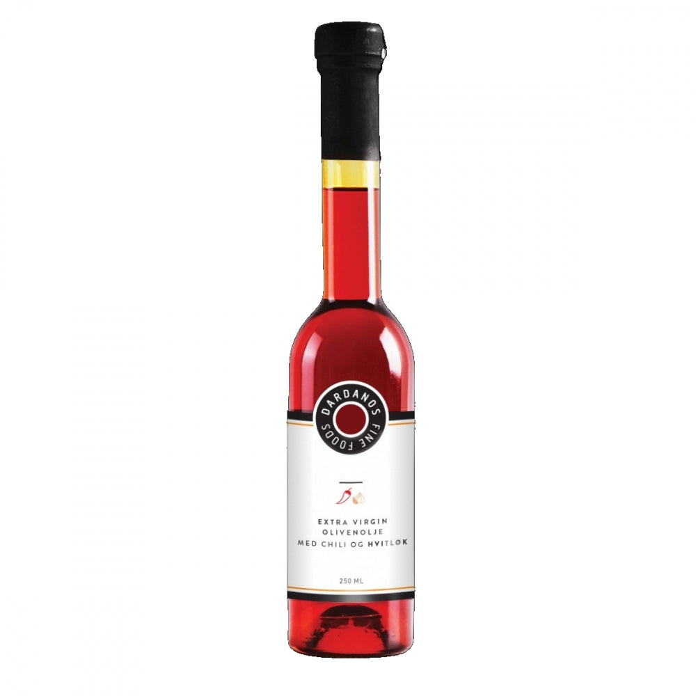 Dardanos Exstra Virgin Olivenolje med Chili og hvitløk 0,25l