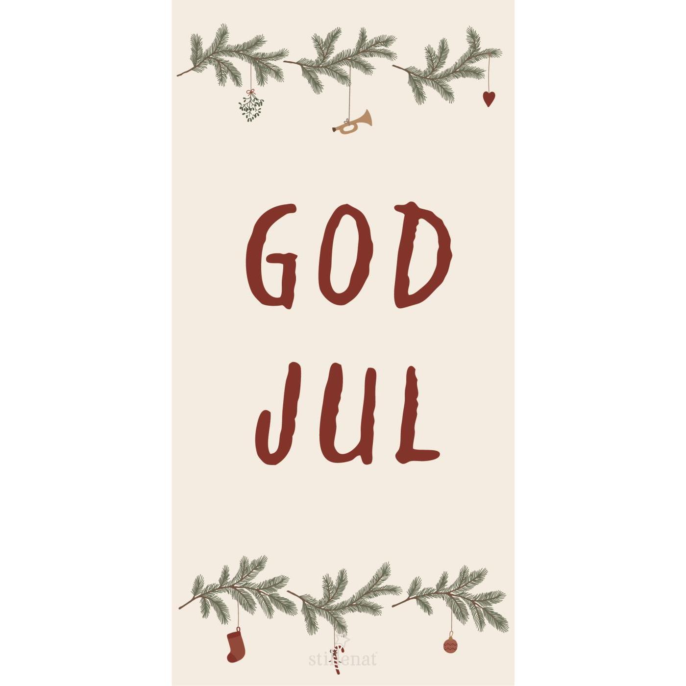 Serviett God Jul med juleranker 16 stk pr pk