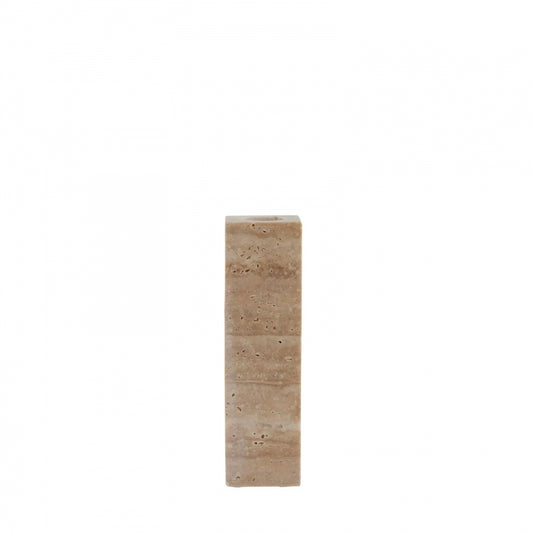 Travina Candlestick Linen 4 x 4 x 14 cm
