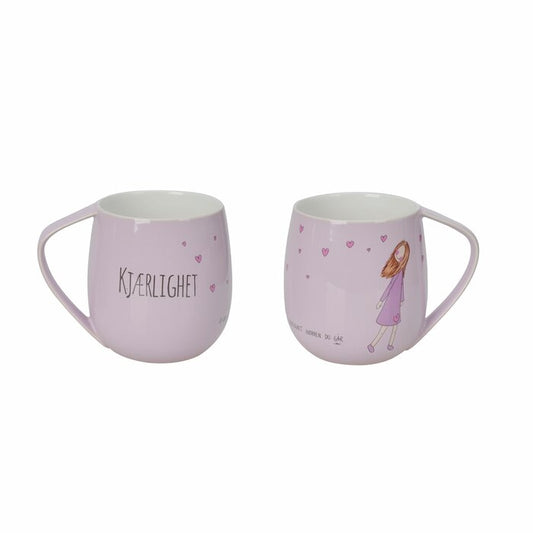 Lykketegning Kjærlighet - Krus Rosa