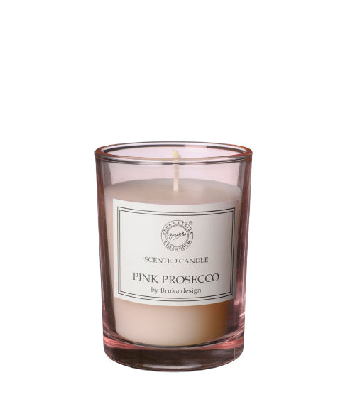 Bruka Design Duftlys Prosecco Pink Med Rosa Glass
