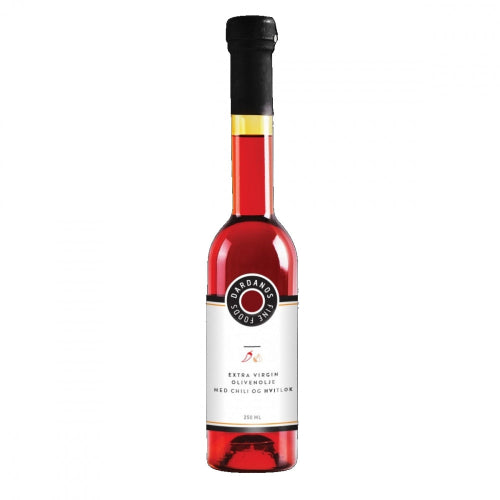 Dardanos Exstra Virgin Olivenolje med Chili og hvitløk 0,25l