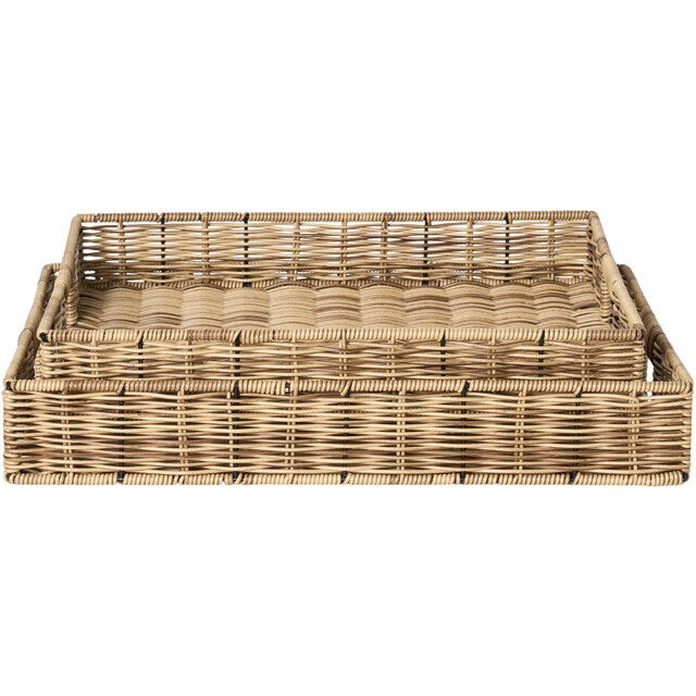 Dekorfat natur polyrattan 45 x 32 x 7 cm