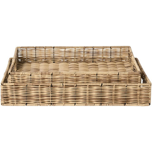 Dekorfat natur polyrattan 45 x 32 x 7 cm