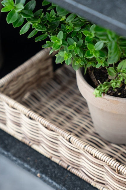 Dekorfat natur polyrattan 45 x 32 x 7 cm