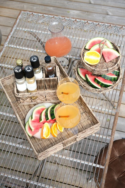 Dekorfat natur polyrattan 45 x 32 x 7 cm