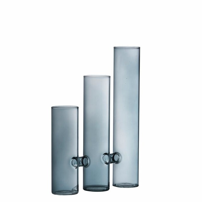 Glassvase Percy grå 18 x5 x 25 cm