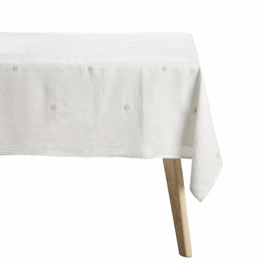 Juleduk Starlia hvit / sølv 220 x 140 cm
