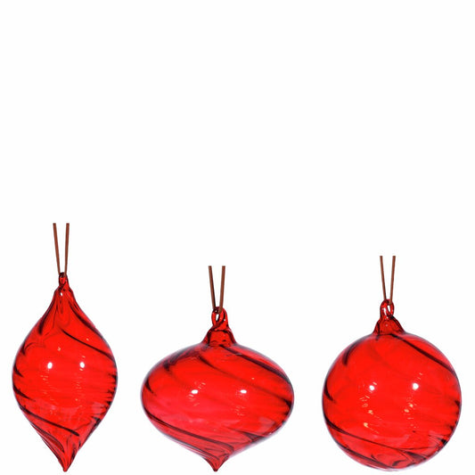 Julekule rød 3 ass D8 cm