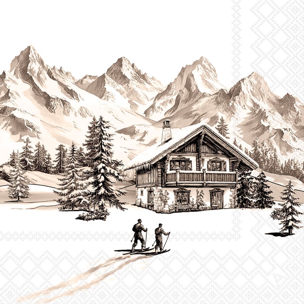 Juleserviett skiturmotiv