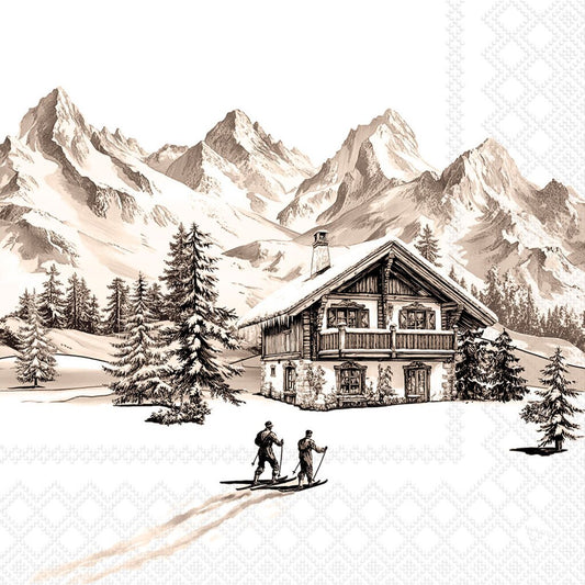 Juleserviett skiturmotiv