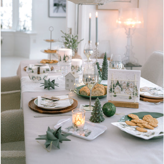 Juleserviett vinterlandsbymotiv