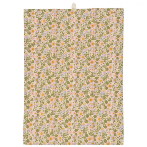 Kjøkkenhåndkle Signe m / multifargede store blomster