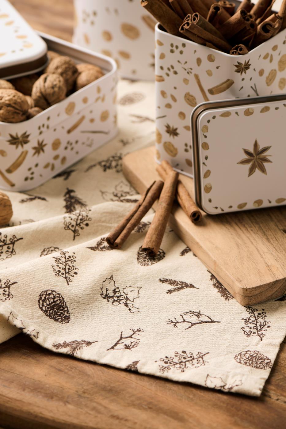 Kjøkkenhåndkle Jolly natur med brune kongler