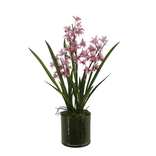 Kunstig Mini Cymbidium Orkiedè Rose Real h 60 cm
