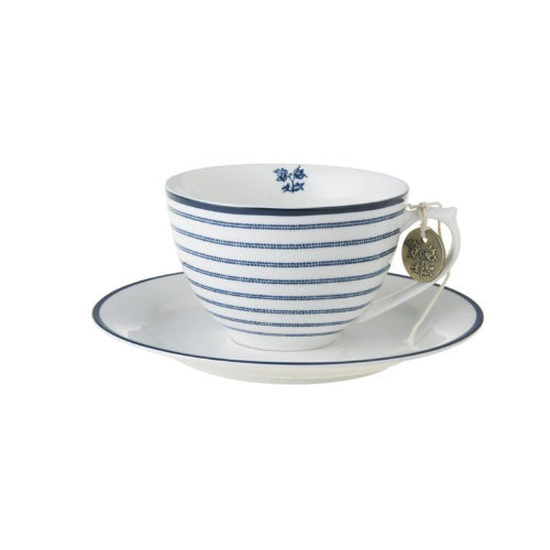Laura Ashley  Cappuccino kopp/skål Candy Stripes Porselen