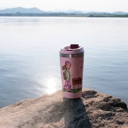 Lykketegning Hjertets Vei - Termokopp Rosa