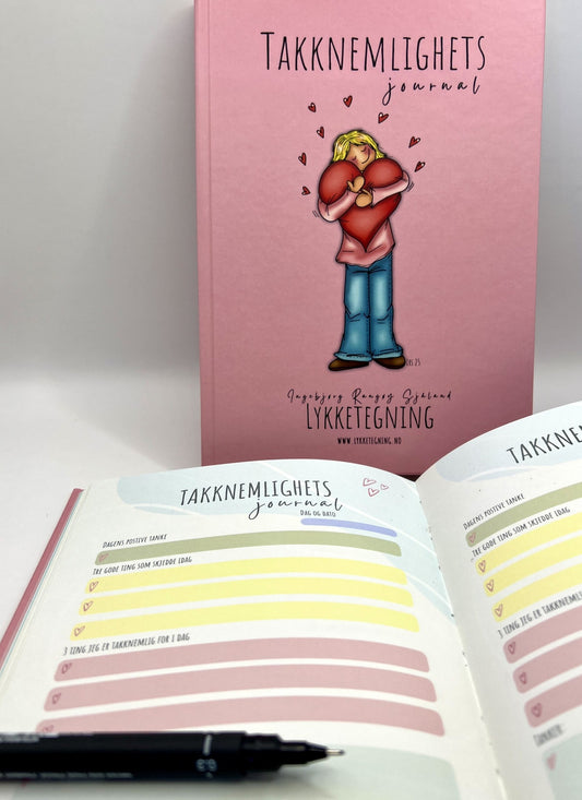Takknemlighetsjournal fra Lykketegning