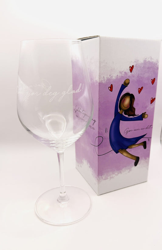 Lykketegning Vinglass Glede