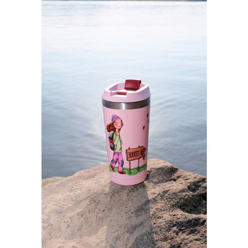 Lykketegning Hjertets Vei - Termokopp Rosa