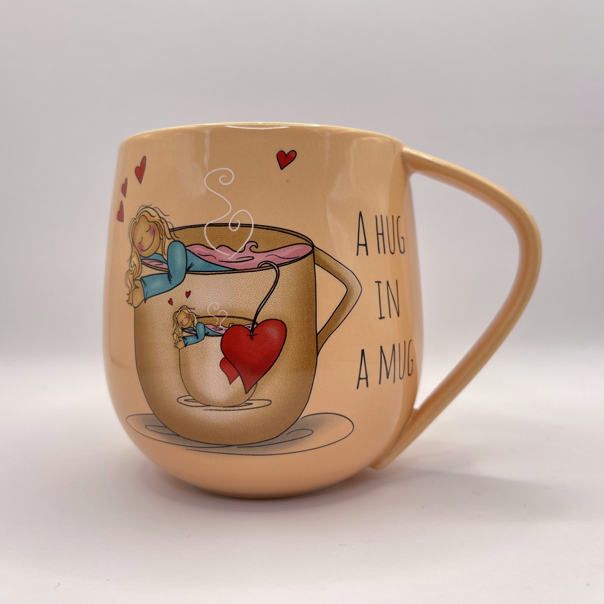 Lykketegning Krus A hug in a mug - beige