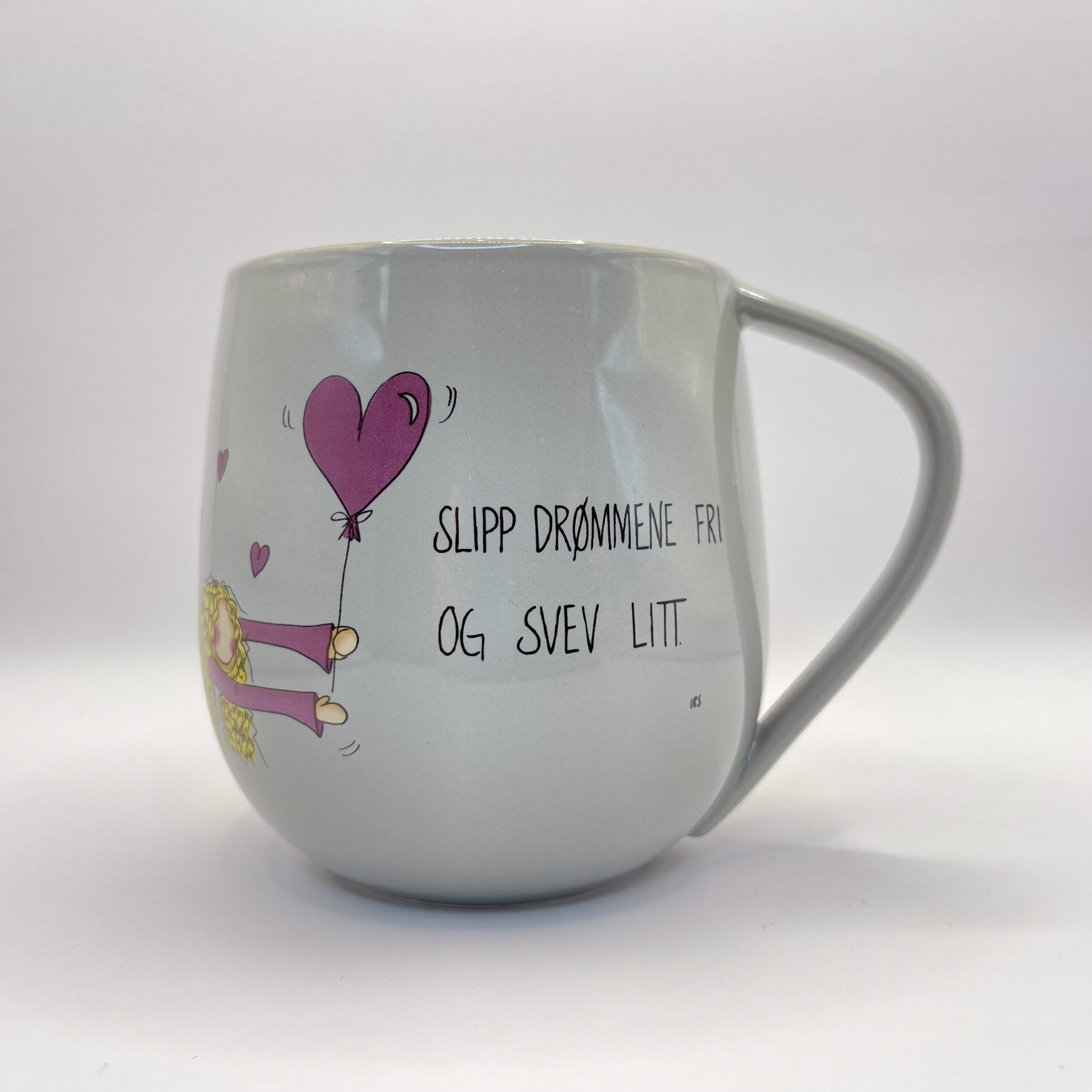 Lykketegning Krus Drøm - grå