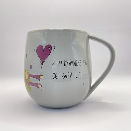 Lykketegning Krus Drøm - grå
