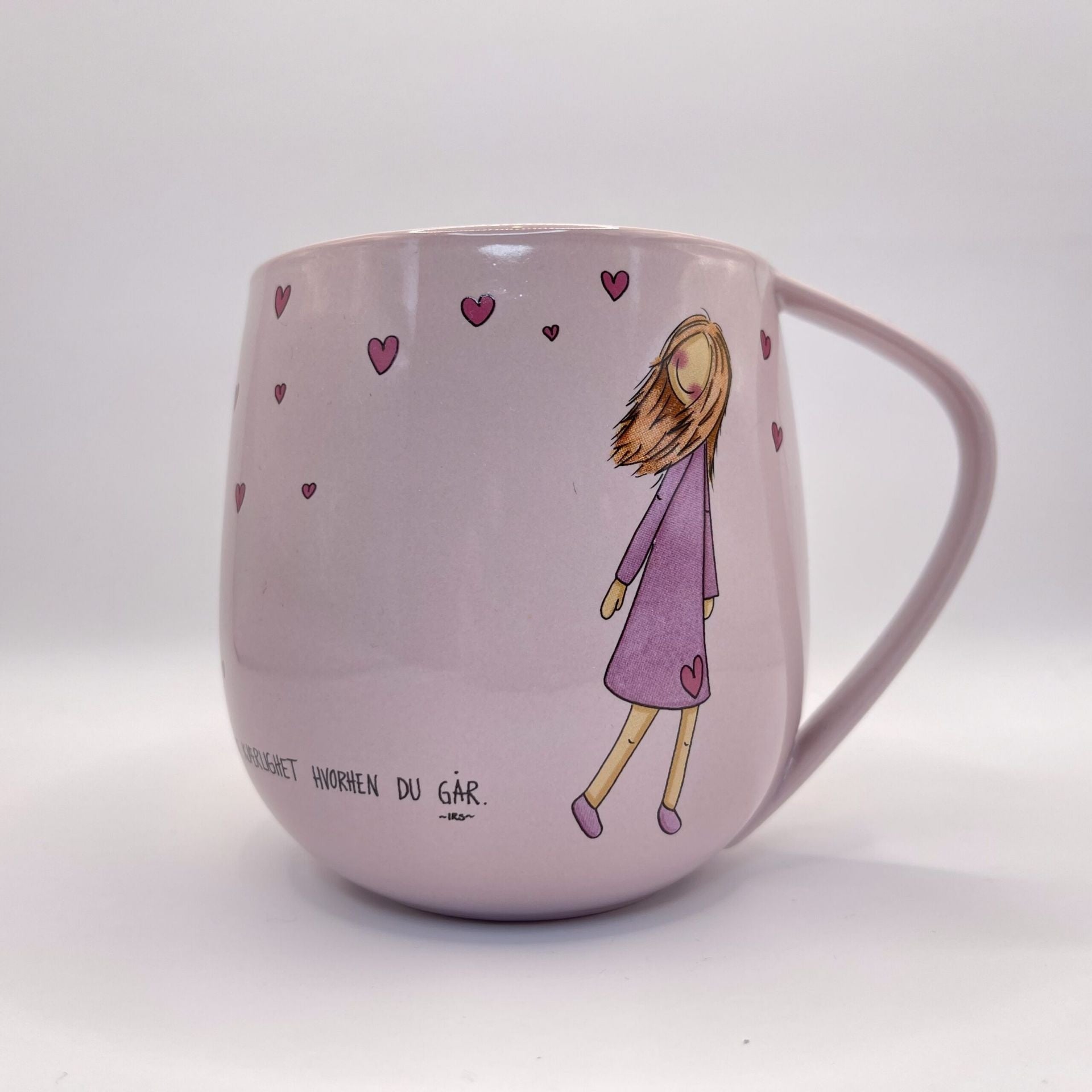 Lykketegning Krus Kjærlighet - rosa