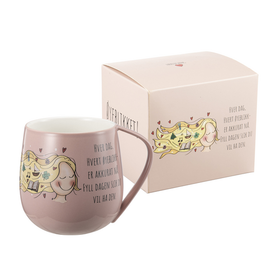 Lykketegning Krus Øyeblikket - støvrosa