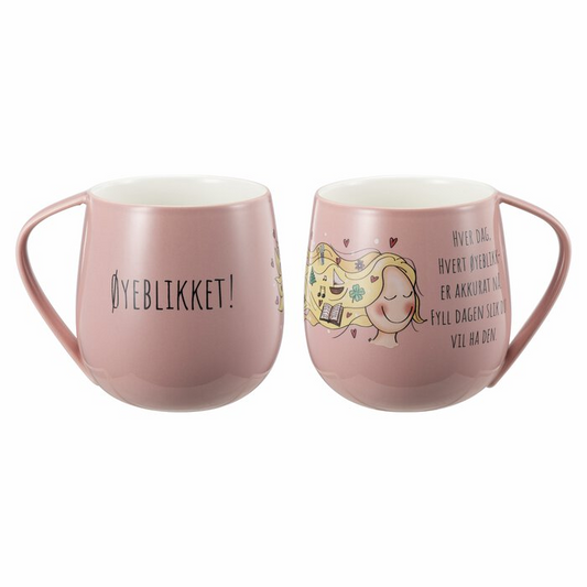 Lykketegning Krus Øyeblikket - støvrosa